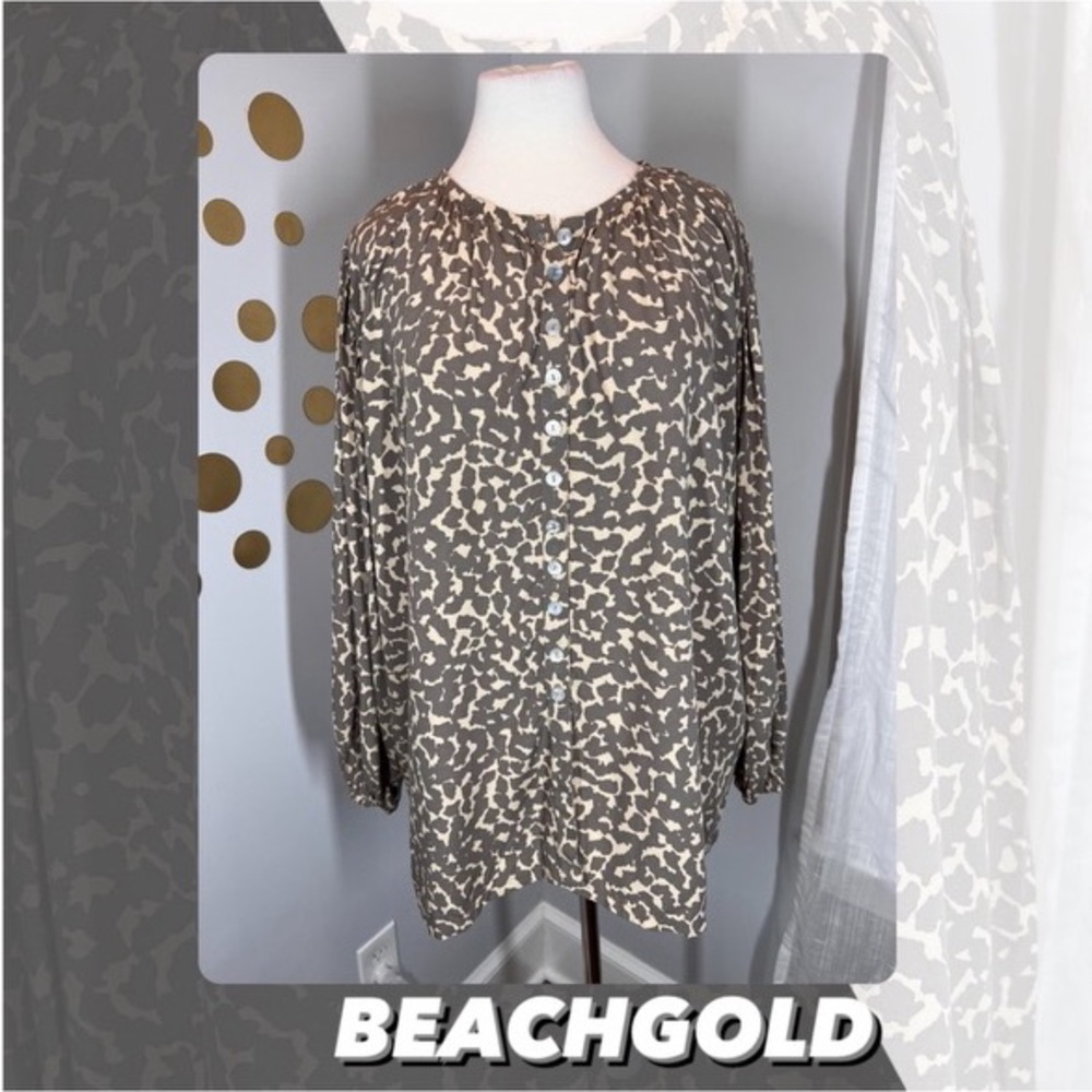 EUC Beachgold Anthropologie Peasant Blouse